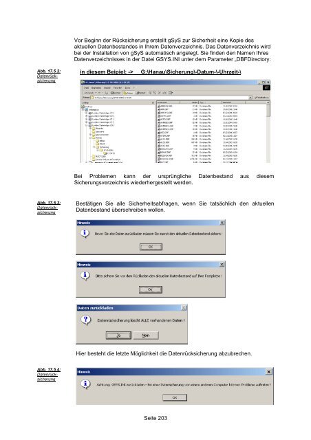 18. Arbeiten mit mehreren gSyS - Datenbeständen - Olbert Software