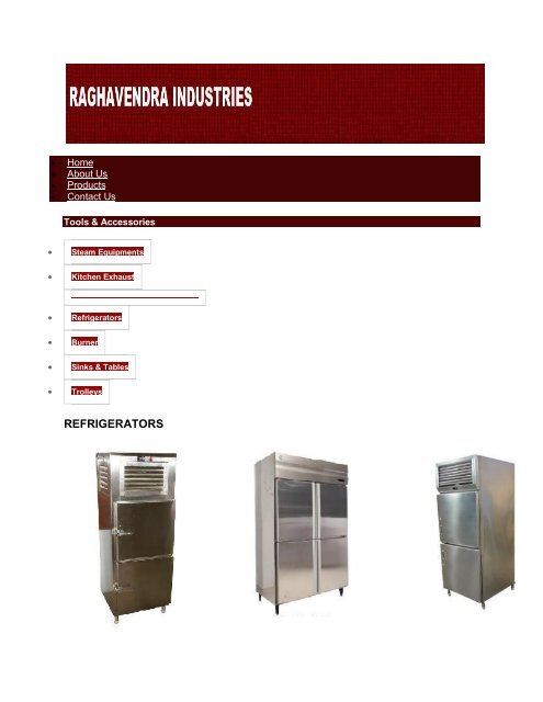 Commercial Kitchen Equipments Manufacturers-RAGHAVENDRA INDUSTRIES