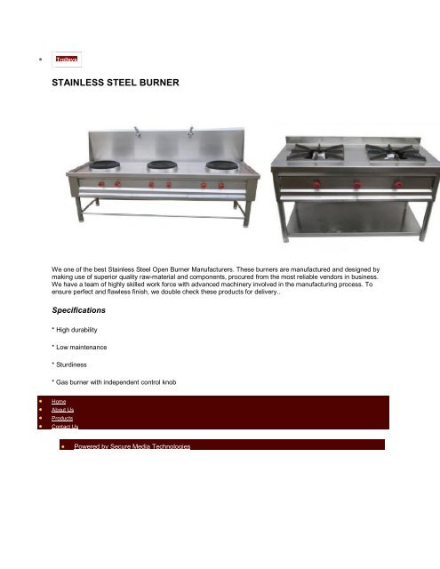 Commercial Kitchen Equipments Manufacturers-RAGHAVENDRA INDUSTRIES