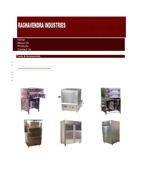 Commercial Kitchen Equipments Manufacturers-RAGHAVENDRA INDUSTRIES