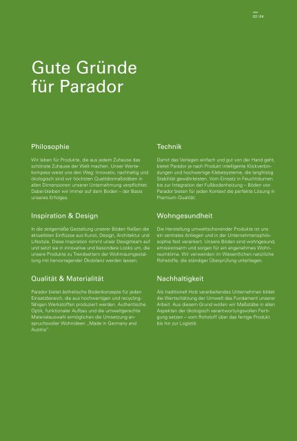 Parador Eco Balance Parkett 2018