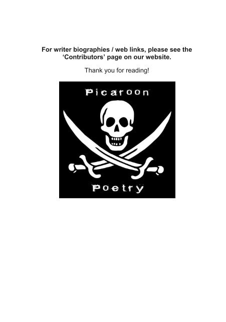 Picaroon Poetry - Issue #12 - May 2018