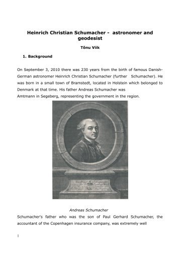 Heinrich Christian Schumacher - astronomer and geodesist