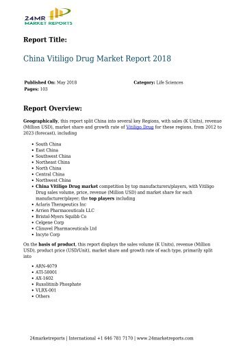 China Vitiligo Drug Market Report 2018