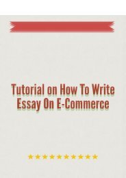 Tutorial on How to Write Essay on E-Commerce