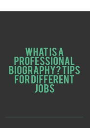 What Is a Professional Biography? Tips for Different Jobs