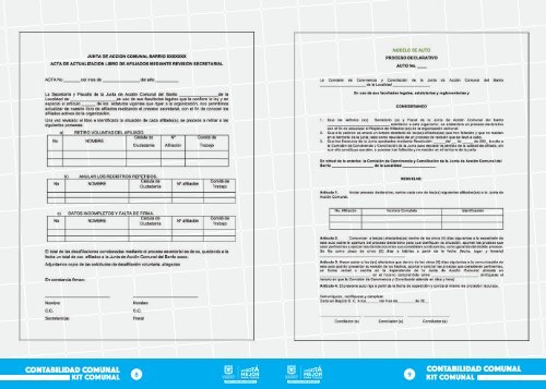 Kit Comunal. Guía para la actualización de los Libros de afiliados de las Juntas de Acción Comunal