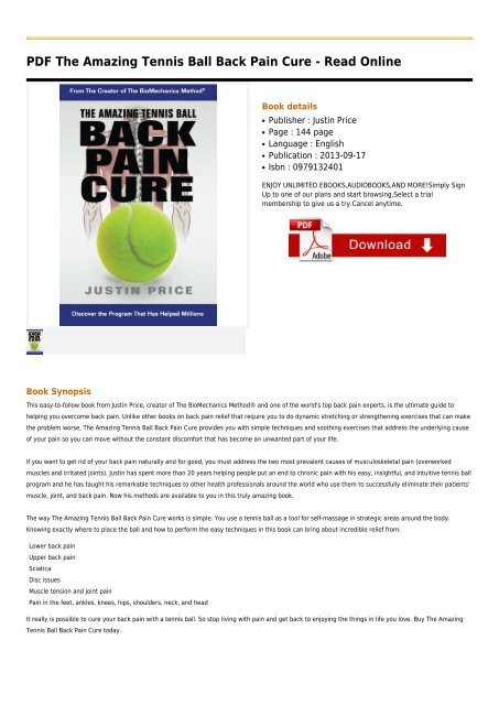 The Amazing Tennis Ball Back Pain