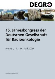 15. Jahreskongress der Deutschen Gesellschaft für ... - DEGRO