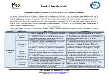 Cartel de alcance y secuencia nuevo Progrrama de Ciencias 2017