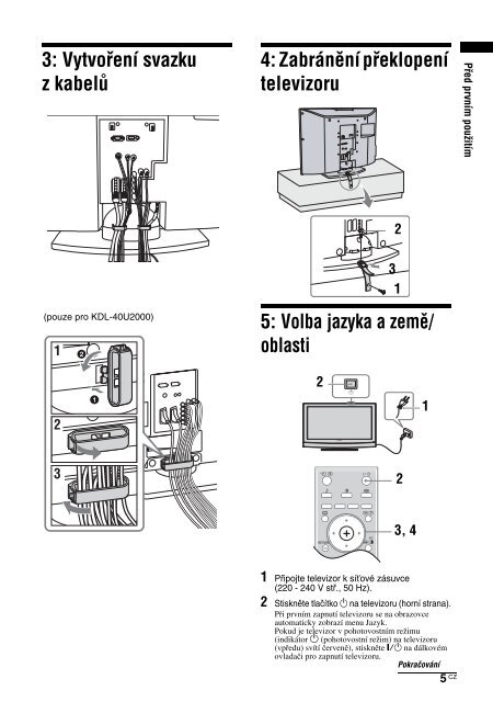 Sony KDL-32U2000 - KDL-32U2000 Mode d'emploi Tch&egrave;que