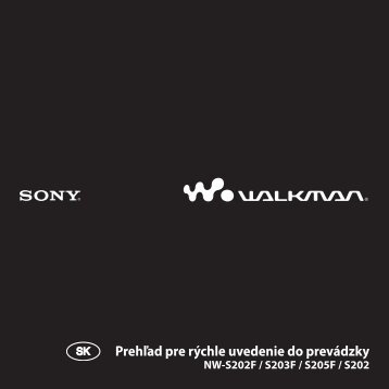 Sony NW-S203F - NW-S203F Mode d'emploi Slovaque