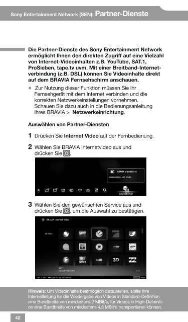 Sony KDL-46EX720 - KDL-46EX720 BRAVIA Pocket Guide Allemand