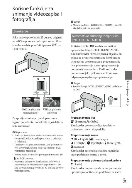 Sony HDR-CX155E - HDR-CX155E Mode d'emploi Croate