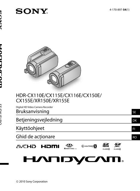 Sony HDR-CX155E - HDR-CX155E Consignes d&rsquo;utilisation Finlandais