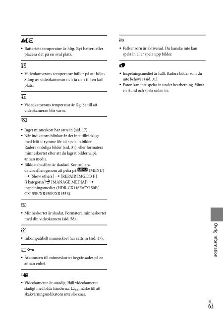 Sony HDR-CX155E - HDR-CX155E Consignes d&rsquo;utilisation Finlandais