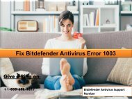 Fix Bitdefender Error 1003 