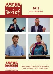 Gemeindebrief ARCHE Juni - Sept. 2018