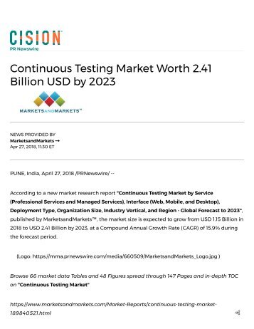 Continuous Testing Market pdf