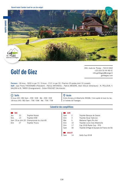 Golfs des Alpes 2018