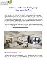 A Buyer s Guide: For Choosing Right Apartment For You