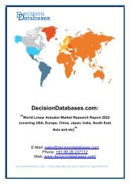 Linear Actuator Market Analysis Industry Manufacturers, Regions, Type, Application and Forecast 2022