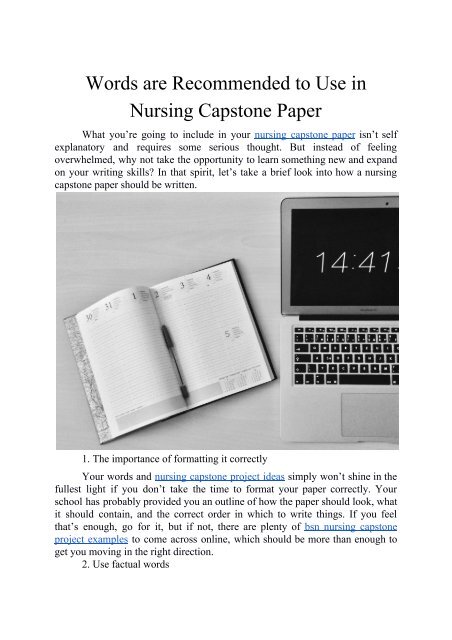 Words are Recommended to Use in Nursing Capstone Paper