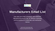 Manufacturers Email List 