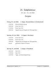 Zeitplan Südpfalztour 2018