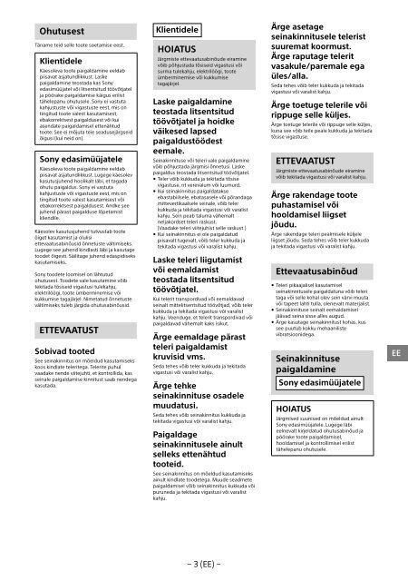 Sony KDL-55W829B - KDL-55W829B Informations d'installation du support de fixation murale Allemand