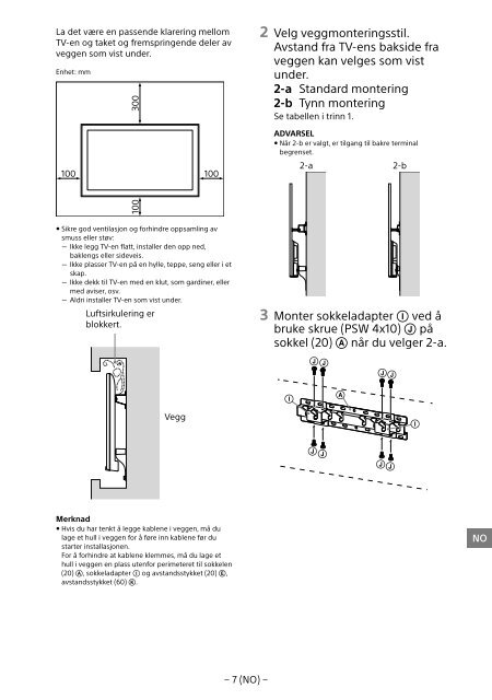 Sony KDL-55W829B - KDL-55W829B Informations d'installation du support de fixation murale Letton