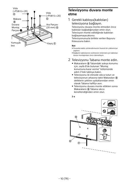 Sony KDL-55W829B - KDL-55W829B Informations d'installation du support de fixation murale Letton