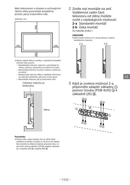 Sony KDL-55W829B - KDL-55W829B Informations d'installation du support de fixation murale Letton