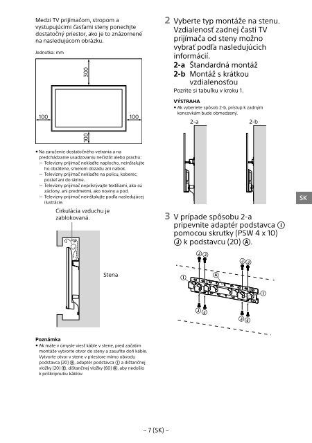 Sony KDL-55W829B - KDL-55W829B Informations d'installation du support de fixation murale Letton