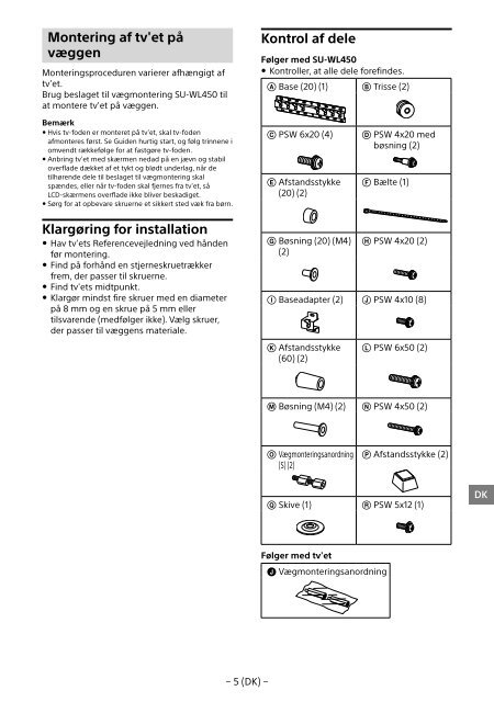 Sony KDL-55W829B - KDL-55W829B Informations d'installation du support de fixation murale N&eacute;erlandais