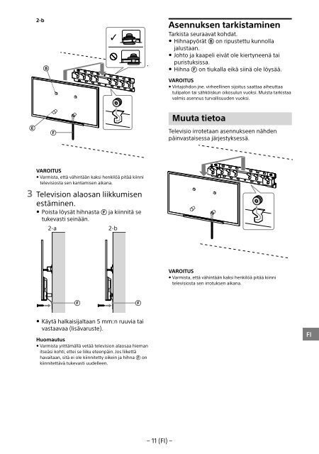 Sony KDL-55W829B - KDL-55W829B Informations d'installation du support de fixation murale N&eacute;erlandais