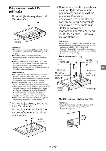 Sony KDL-55W829B - KDL-55W829B Informations d'installation du support de fixation murale N&eacute;erlandais