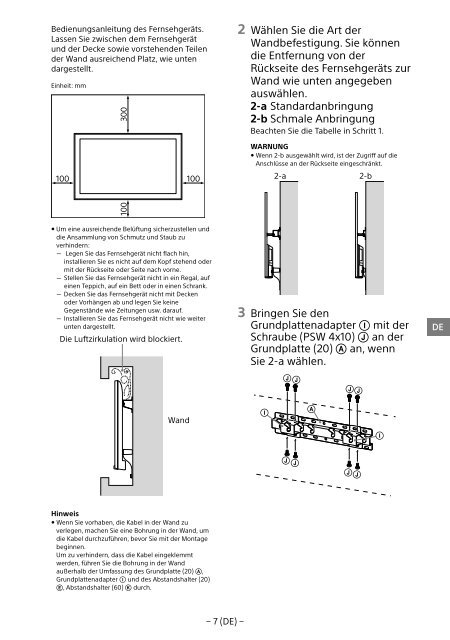 Sony KDL-55W829B - KDL-55W829B Informations d'installation du support de fixation murale N&eacute;erlandais