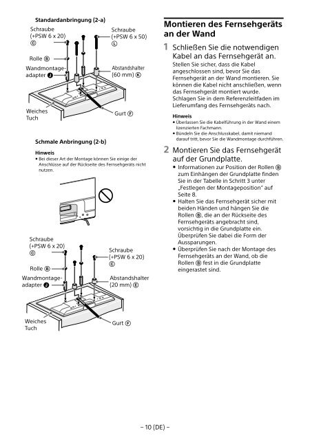 Sony KDL-55W829B - KDL-55W829B Informations d'installation du support de fixation murale N&eacute;erlandais