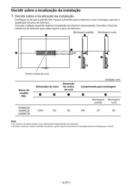 Sony KDL-55W829B - KDL-55W829B Informations d'installation du support de fixation murale N&eacute;erlandais