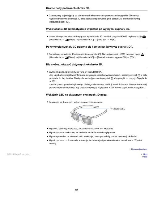 Sony KDL-55W829B - KDL-55W829B Manuel d'aide (version imprimable) Polonais