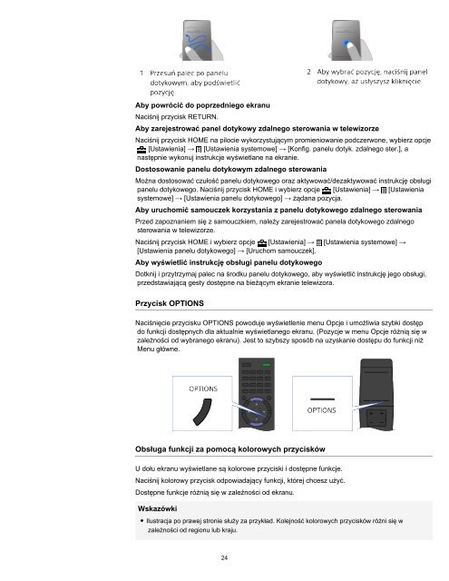 Sony KDL-55W829B - KDL-55W829B Manuel d'aide (version imprimable) Polonais