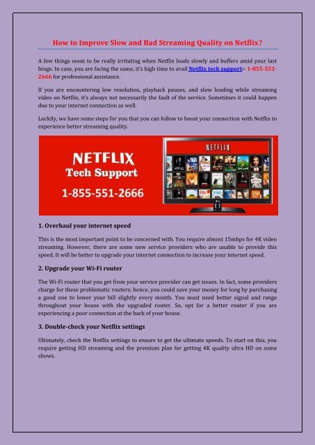 Netflix Tech Support Number USA:- 1-855-551-2666