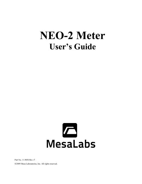 NEO-2 User Manual - Mesa Labs