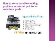 How to fix all in one troubleshoot in Brother Printer Call +61-1800-431-295