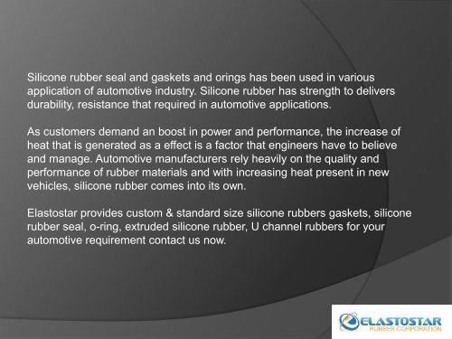Silicone Rubber for Various Industries