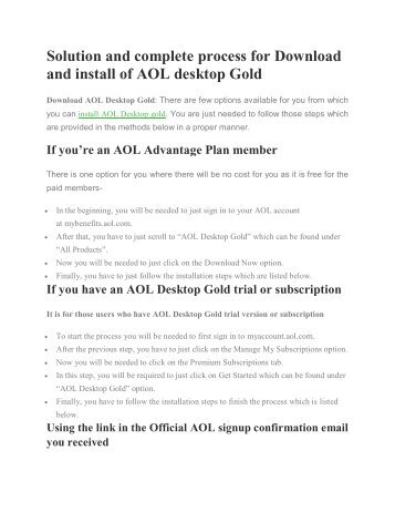 Install AOL Desktop gold | 1-844-787-7041