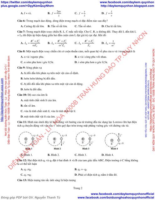 Bộ đề thi thử THPT QG 2018 Các môn TOÁN - LÍ - HÓA Các trường THPT Cả nước CÓ HƯỚNG DẪN GIẢI (Lần 23) [DC12052018]