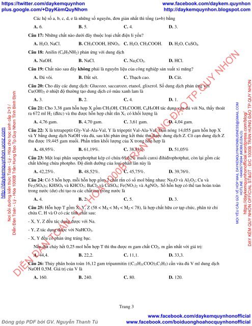 Bộ đề thi thử THPT QG 2018 Các môn TOÁN - LÍ - HÓA Các trường THPT Cả nước CÓ HƯỚNG DẪN GIẢI (Lần 23) [DC12052018]