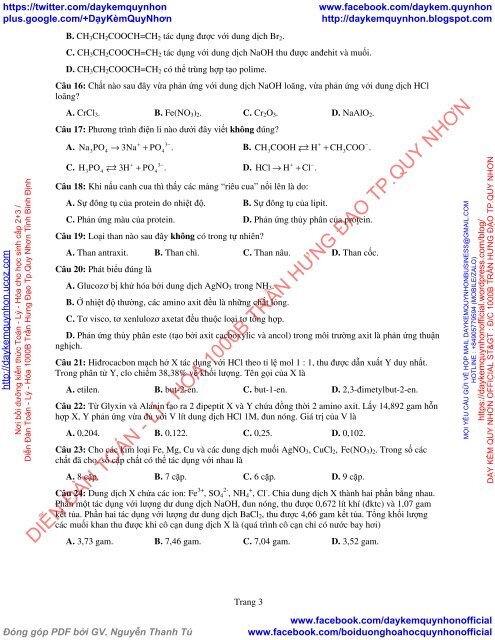 Bộ đề thi thử THPT QG 2018 Các môn TOÁN - LÍ - HÓA Các trường THPT Cả nước CÓ HƯỚNG DẪN GIẢI (Lần 23) [DC12052018]